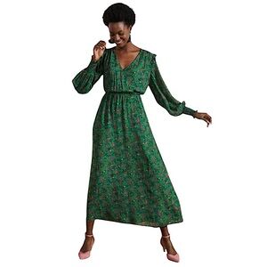 Boden Green Floral Midi Dress